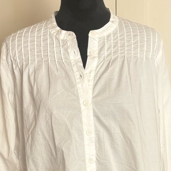 Nation Ltd Cropped White Shirt Long sleeves Pin-tuck Shoulder Detail Size S - Picture 3 of 9
